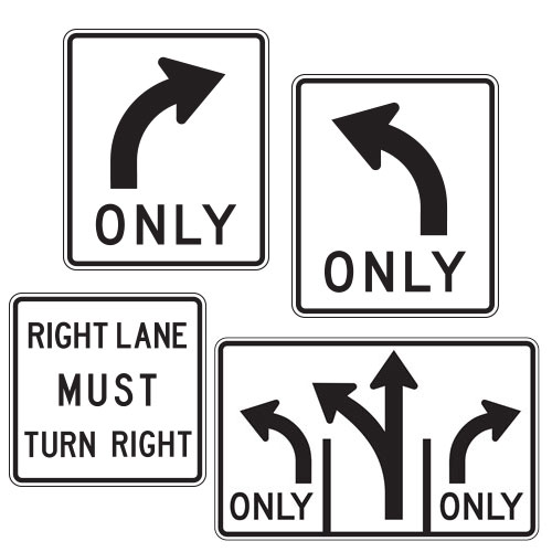 Intersection & Center Lane Control Signs