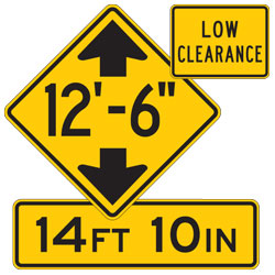 Warning: Low Clearance Plaques and Signs