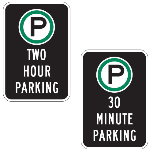 Oxford Series: Minute Reserved Permissive Parking Signs
