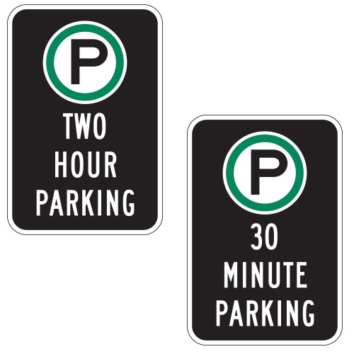 Oxford Series Special Legend: Minute Reserved Permissive Parking Signs