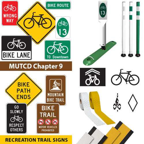 Bike Route, Lane & Trail Signs & Marking Products