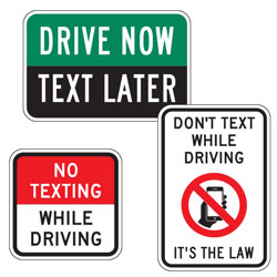 Text Stop & No Texting Signs