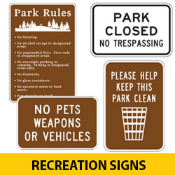 Special Legend: Park Rules Signs
