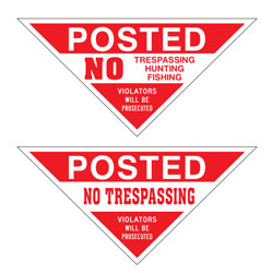 Posted No Trespassing Signs