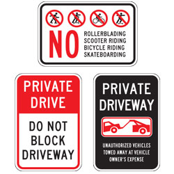 Parking Lot: Private Property Signs