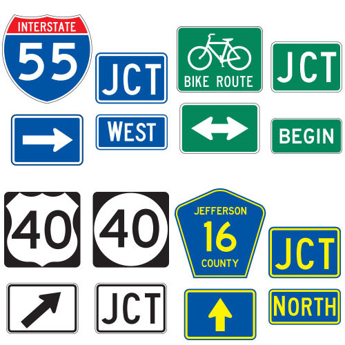 Route Marker Auxiliaries Signs