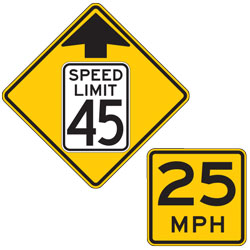 Speed Advisory Warning Signs