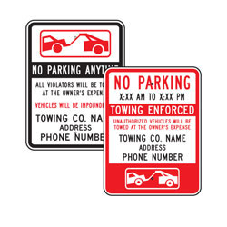 Parking Lot: Tow Company Signs