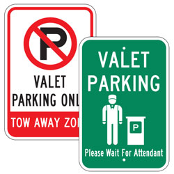 Parking Lot: Valet Parking Signs