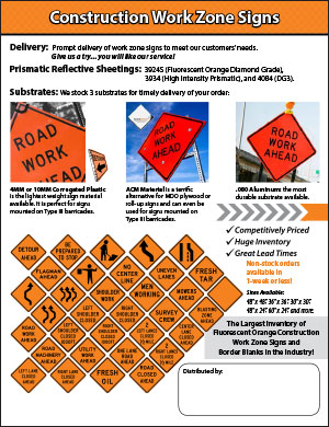 Construction Work Zone Signs