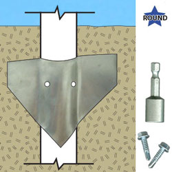 Anchor Plate for 2 3/8" to 3" OD Round Post