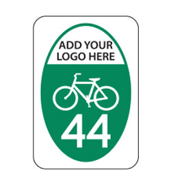Bike Route Plaque (Add Mile Number and Your Logo) for Bicycle Facilities