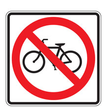 No Bikes (Symbol) Sign for Bicycle Facilities