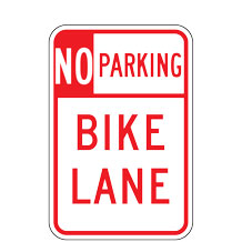 No Parking Bike Lane Sign