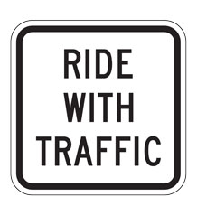 Ride With Traffic Bike Plaque  for Bicycle Facilities