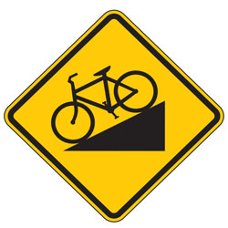 Bicycle Hill (Symbol) Warning Signs for Bicycle Facilities