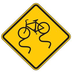 Bicycle Slippery When Wet (Symbol) Warning Signs for Bicycle Facilities