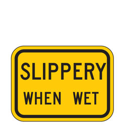 Slippery When Wet Plaque for Bicycle Facilities