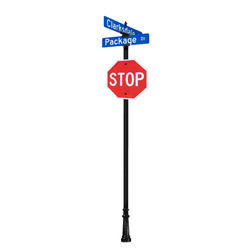 Clarksdale | Standard Mount | 4 Way Intersection with 30" Blades & Stop Sign Package