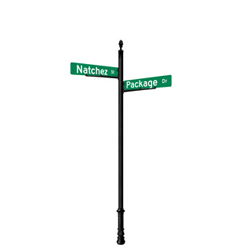 Natchez | Standard Mount | 4 Way Intersection with 30" Street Name Blades Package