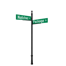 Natchez | Standard Mount | 4 Way Intersection with 36" Street Name Blades Package