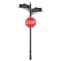 Oxford | Special Mount | 4 Way Intersection with 30" Blades & Stop Sign Package