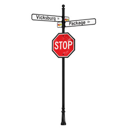 Vicksburg | Special Mount | 4 Way Intersection with 6" x 36" Blades & Stop Sign Package