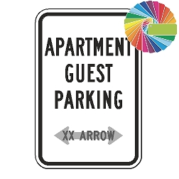 Apartment Guest Parking (Custom Color/Arrow) Sign