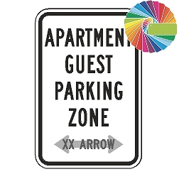 Apartment Guest Parking Zone (Custom Color/Arrow) Sign