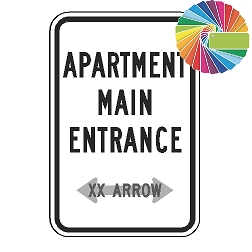 Apartment Main Entrance (Custom Color/Arrow) Sign