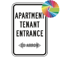 Apartment Tenant Entrance (Custom Color/Arrow) Sign