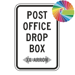 Post Office Drop Box (Custom Color And Arrow) Sign