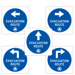 Civil Defense Evacuation Route with Arrow Signs