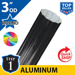 Clarksdale Semi Gloss Powder Painted 3" OD Round Fluted Aluminum Posts