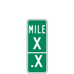 Mile Marker (1 Digit plus Decimal Digit) Intermediate Reference Location Signs for Bicycle Facilities