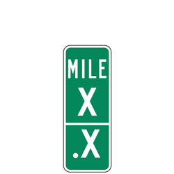 Mile Marker (2 Digit with Decimal) Signs