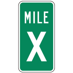 Mile Marker (1 Digit) Signs