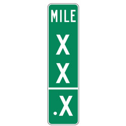 Mile Marker (2 Digit plus Decimal Digit) Intermediate Reference Location Signs for Bicycle Facilities