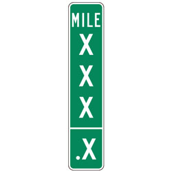 Mile Marker (4 Digit with Decimal) Signs