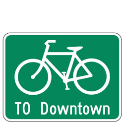 Bike Route Sign with Custom Destination for Bicycle Facilities