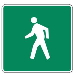 Pedestrians Permitted Sign for Bicycle Facilities