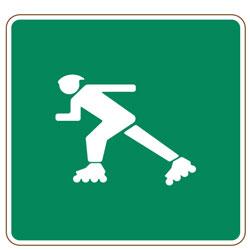 Skaters Permitted Sign for Bicycle Facilities