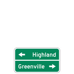 2 Lines | Bicycle Route (with Directional Arrows) Guide Signs