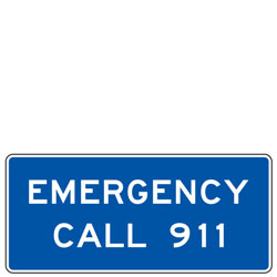 Emergency Call 911 General Services Guide Signs
