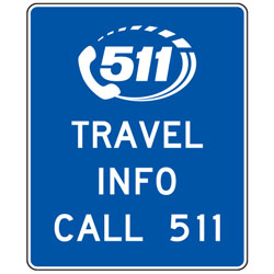 Travel Info Call 511 (Symbol) General Services Guide Signs