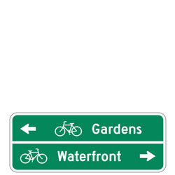 2 Lines | Bicycle Route (with Bicycle Symbol & Directional Arrows) Guide Signs