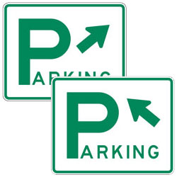 Parking Plaques with Left or Right Arrow
