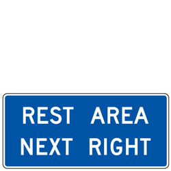 Rest Area Next Right General Services Guide Signs