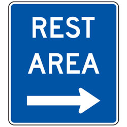 Rest Area (Right Arrow) General Services Guide Signs