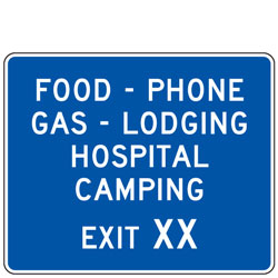 General Services (Words) Exit (XX) Guide Signs